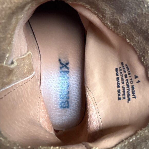 BRONX Ankle Boots Sz 10.5-11/41 Brown Leather Block Heel Bootie Casual Zip Up - Picture 5 of 12